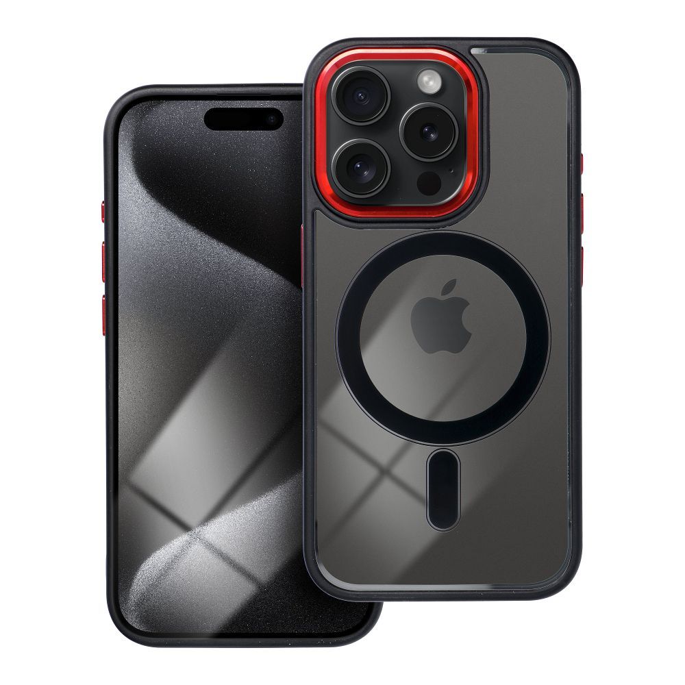 COLOR EDGE MAG COVER case compatible with MagSafe for IPHONE 13 black red