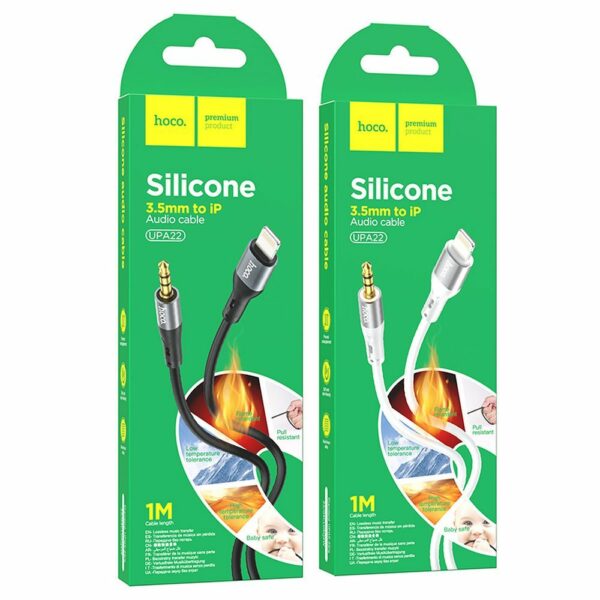 HOCO cable AUX Jack 3,5 mm to Lightning UPA22 1 m white