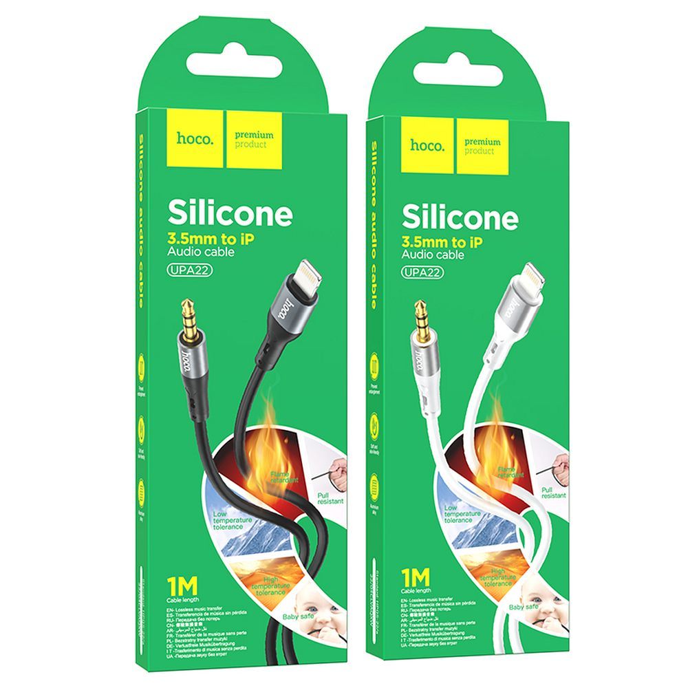 HOCO cable AUX Jack 3,5 mm to Lightning UPA22 1 m white