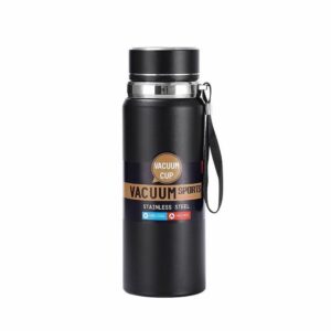 Water bottle with with display LED showing temperature 600 ml black