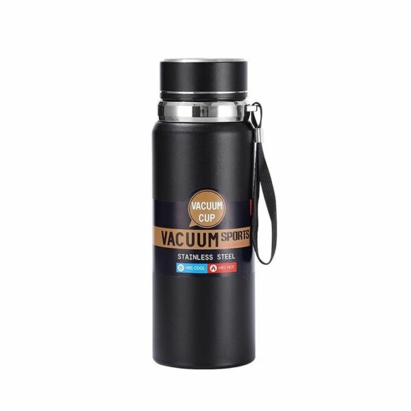 Water bottle with with display LED showing temperature 600 ml black