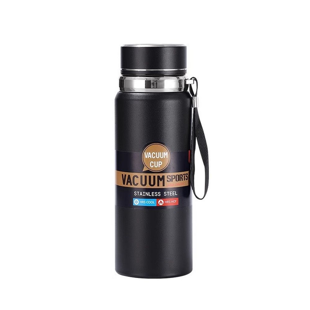 Water bottle with with display LED showing temperature 600 ml black