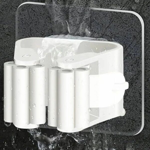Wall-mounted broom mop holder self-adhesive RC-K-1153 white