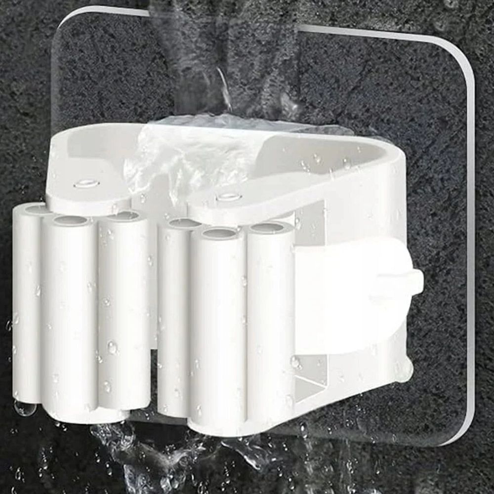 d3e1da266db73a67bcecb4ec21054cad Wall-mounted broom mop holder self-adhesive RC-K-1153 white
