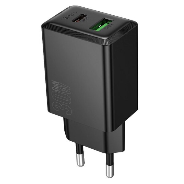 HOCO wall charger USB A + Type C PD QC3.0 AFC 3A 30W N71 black
