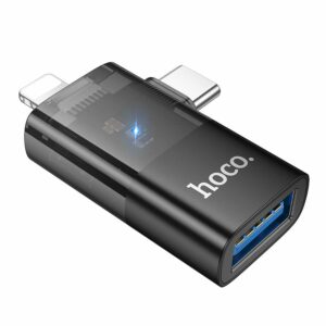 HOCO UA36E OTG Adapter: Lightning & Type-C σε USB-A - Μαύρο