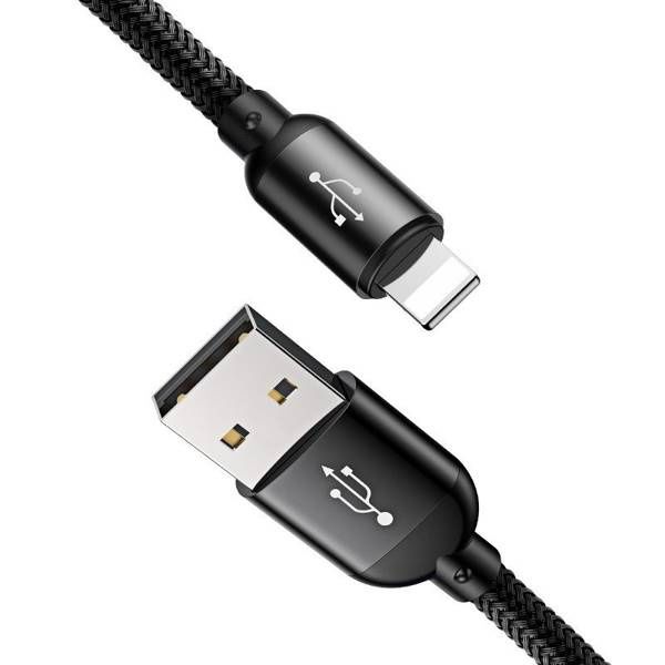 Καλώδιο Φόρτισης Baseus 3 σε 1 (Micro USB, Lightning, Type-C) 3.5A 1.2m Μαύρο