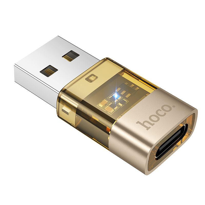 Αντάπτορας HOCO USB A σε Type C UA36C Χρυσός - Μετατροπέας USB