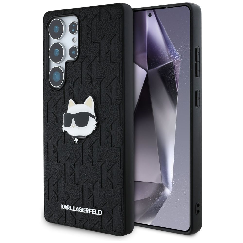 KARL LAGERFELD case for SAMSUNG S25 Ultra KLHCS25LPGKLCHPK (PU Monogram Choupette Head Pin) black