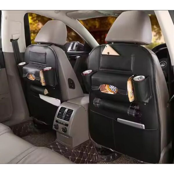 Car organizer for front seats with compartments MAGIC black