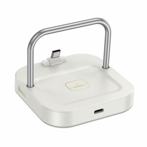 HOCO desktop charger 2in1 Type C + wireless charging 5W PD QC 3A 30W CQ16B milky white