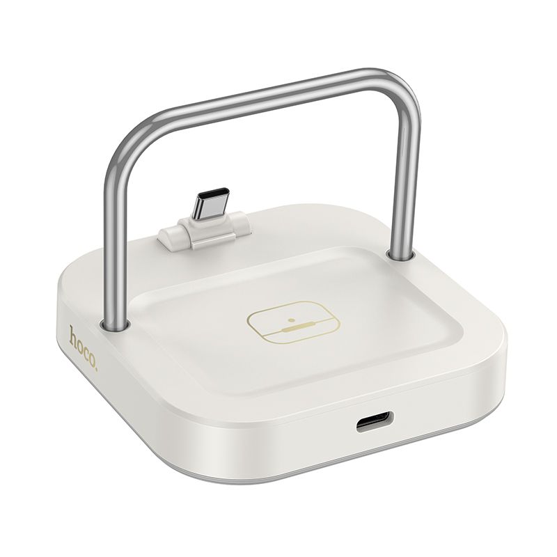 d90bc891595e10a1b6577979c6644e9a HOCO desktop charger 2in1 Type C + wireless charging 5W PD QC 3A 30W CQ16B milky white