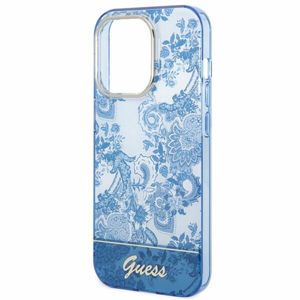 GUESS case for IPHONE 14 Pro GUHCP14LHGPLHB (IML Electro Cam TDJ) blue