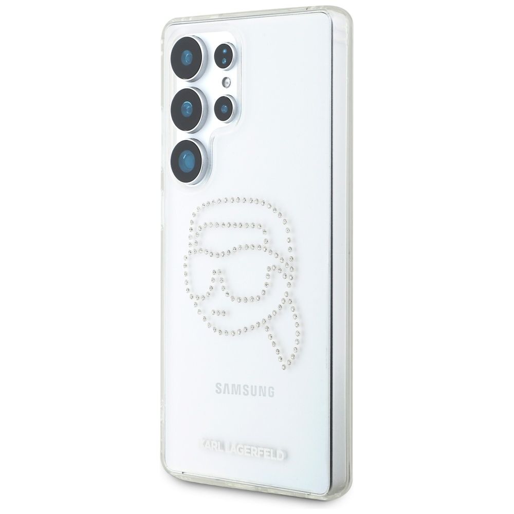 KARL LAGERFELD case for SAMSUNG S25 Ultra KLHCS25LHKHDCELT (IML Rhinestones K Head) transparent
