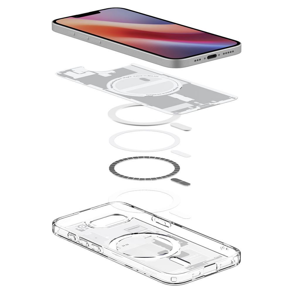 SPIGEN case ULTRA HYBRID MAG compatible with MagSafe for IPHONE 16E 2025 zero one white