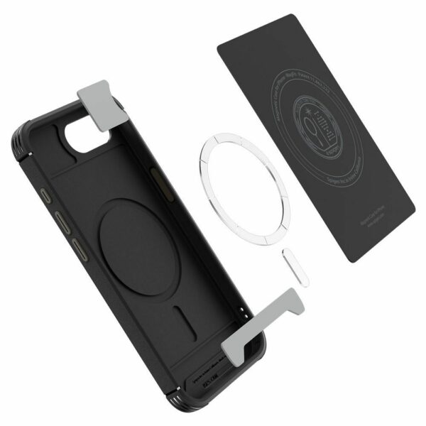 SPIGEN case RUGGED ARMOR MAG compatible with MagSafe for IPHONE 16E matte black