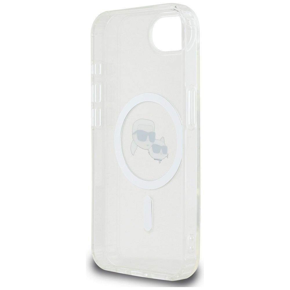KARL LAGERFELD case for IPHONE 16e (SE 4 2025) compatible with MagSafe KLHMPSE4HLSKCH (IML Metal KC Heads) white