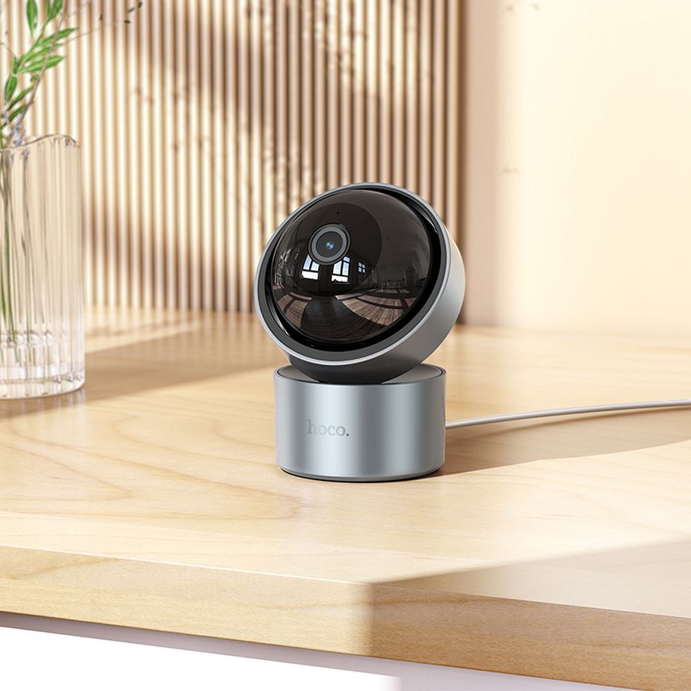 HOCO indoor camera adjustable in two planes with night mode Full HD D5 silver