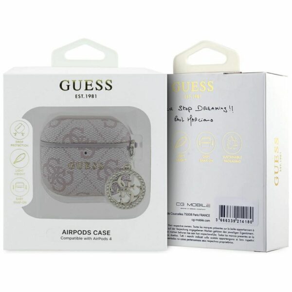 GUESS case for APPLE AirPods 4 GUA4P4E4CDP (PU 4G W/ Strass Charm) pink