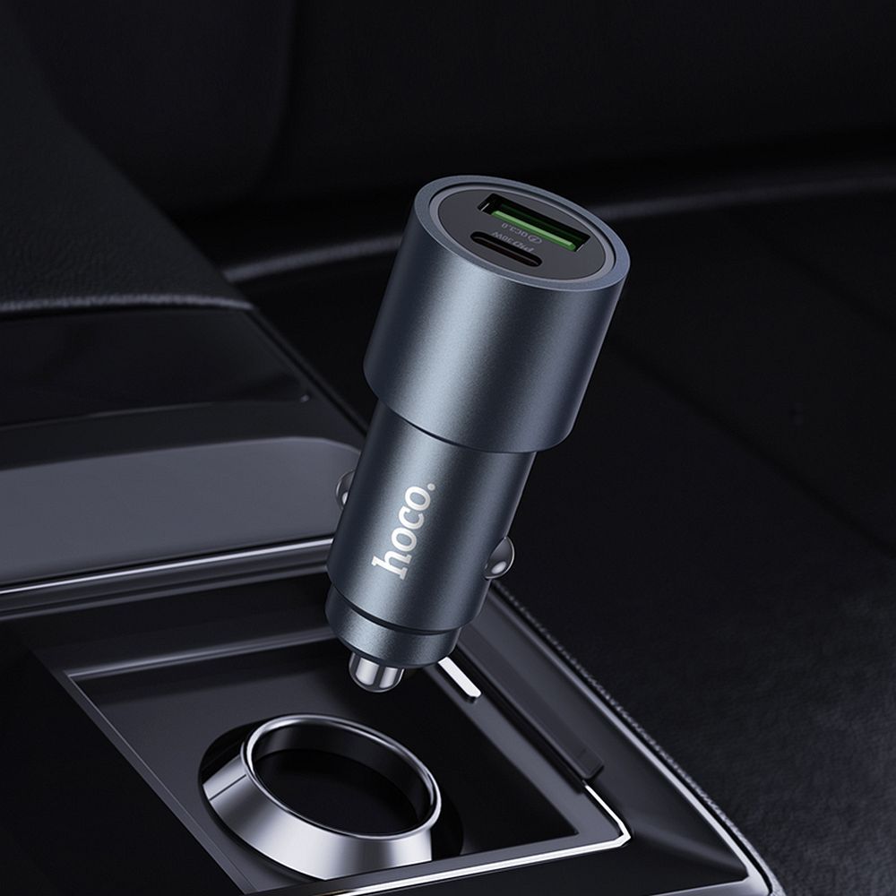 HOCO car charger USB A + Type C PD QC3.0 48W Z60 black
