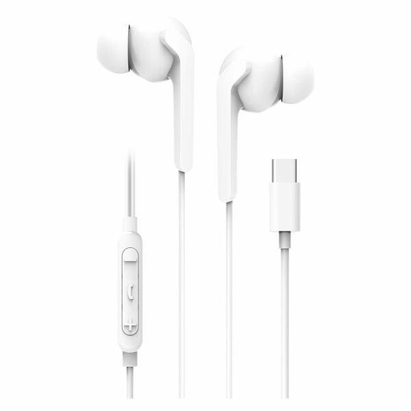 Ακουστικά Ψείρες Type-C BLUE STAR M15C με Μικρόφωνο & DAC - Λευκά