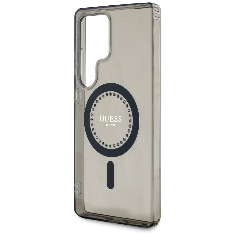 Θήκη Κινητού GUESS για Samsung S25 Ultra Μαύρη με Μαγνητικό Κούμπωμα & Στρας