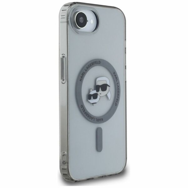 KARL LAGERFELD case for IPHONE 16e (SE 4 2025) compatible with MagSafe KLHMPSE4HLSKCK (IML Metal KC Heads) black