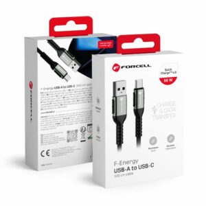 FORCELL F-ENERGY C256 cable USB A to Type C QC3.0 3A 66W Cafule 3 m black