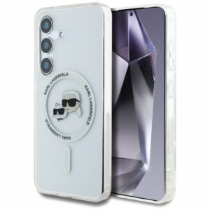 KARL LAGERFELD case for SAMSUNG S25 Plus KLHMS25MHLSKCH (Magnetic IML Metal KC Heads) white