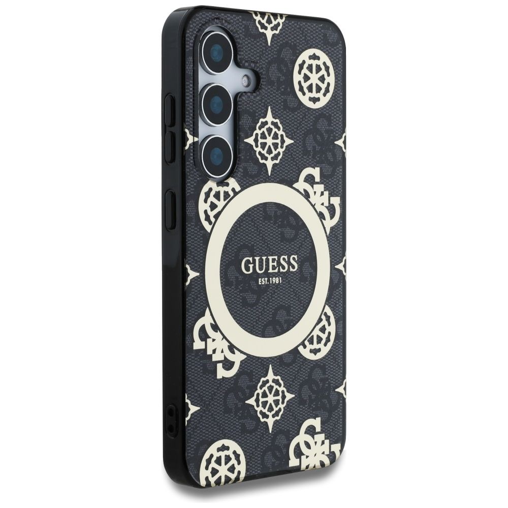 Θήκη Κινητού GUESS Samsung S25 Μαύρη Peony Magnetic IML 4G
