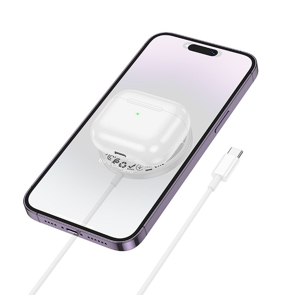 HOCO wireless charger compatible with MagSafe with digital display 2A 15W CW61 white