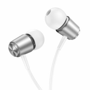 HOCO M108 Ακουστικά Ενσύρματα με Μικρόφωνο Jack 3.5mm Ασημί