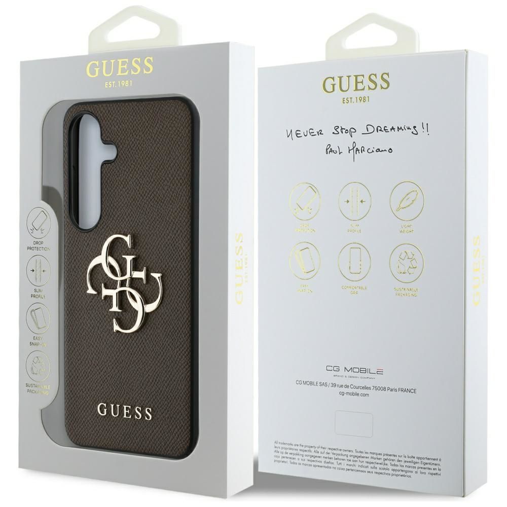 Θήκη Κινητού GUESS SAMSUNG S25 PU Grained Big 4G Logo Καφέ