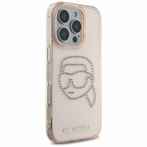 KARL LAGERFELD case for IPHONE 16 Pro Max KLHCP16XHKHDCELP (IML Rhinestones S K Head) pink