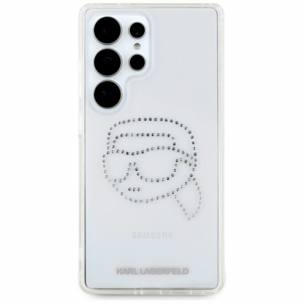 KARL LAGERFELD case for SAMSUNG S25 Ultra KLHCS25LHKHDCELT (IML Rhinestones K Head) transparent