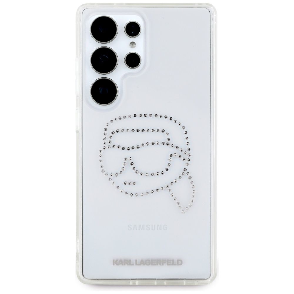 KARL LAGERFELD case for SAMSUNG S25 Ultra KLHCS25LHKHDCELT (IML Rhinestones K Head) transparent