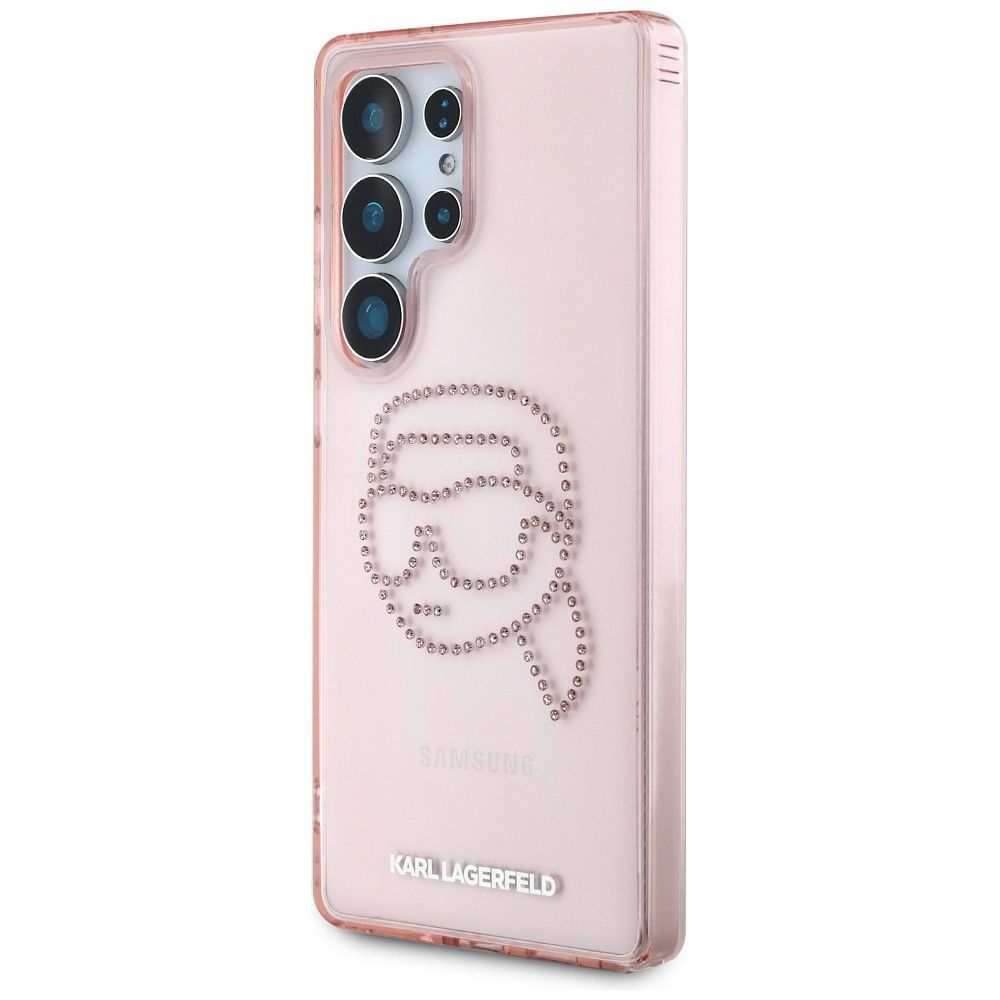 KARL LAGERFELD case for SAMSUNG S25 Ultra KLHCS25LHKHDCELP (IML Rhinestones K Head) pink