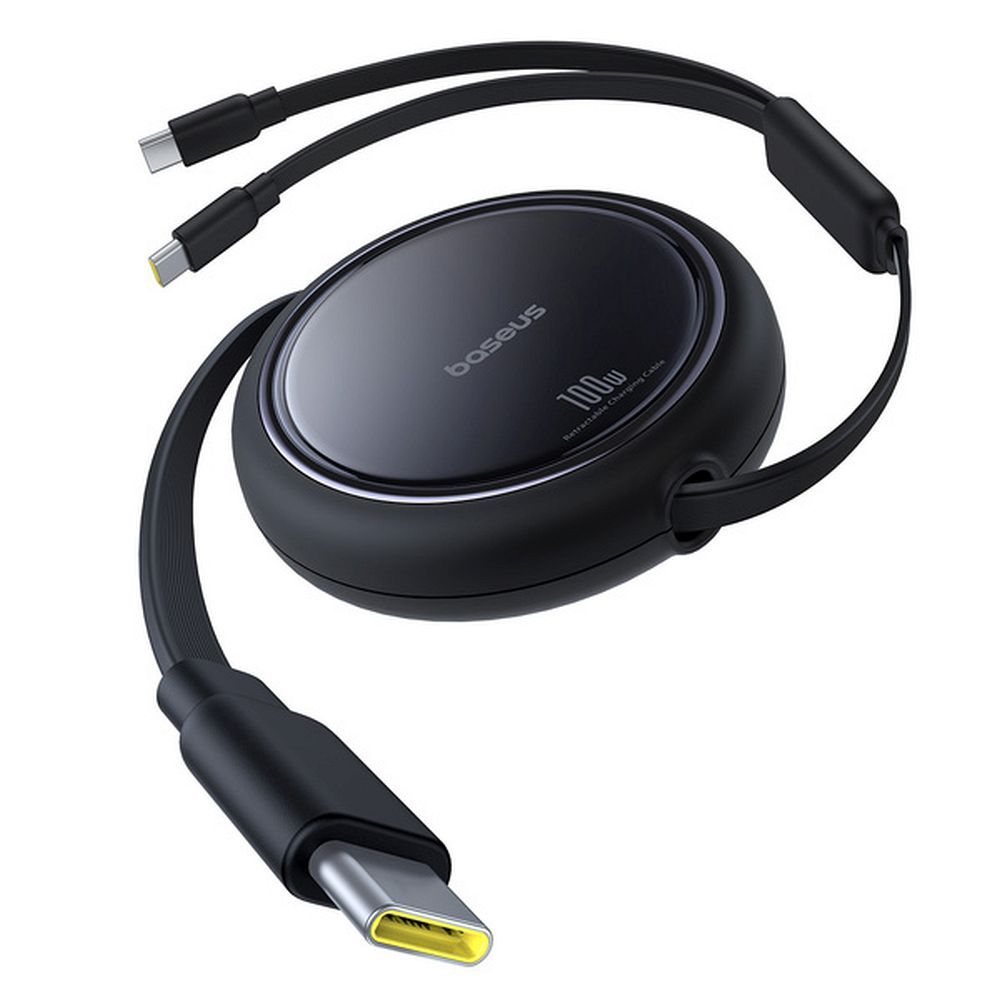 Καλώδιο BASEUS 2in1 Type C σε 2x Type C 100W Ανασυρόμενο 1m Μαύρο