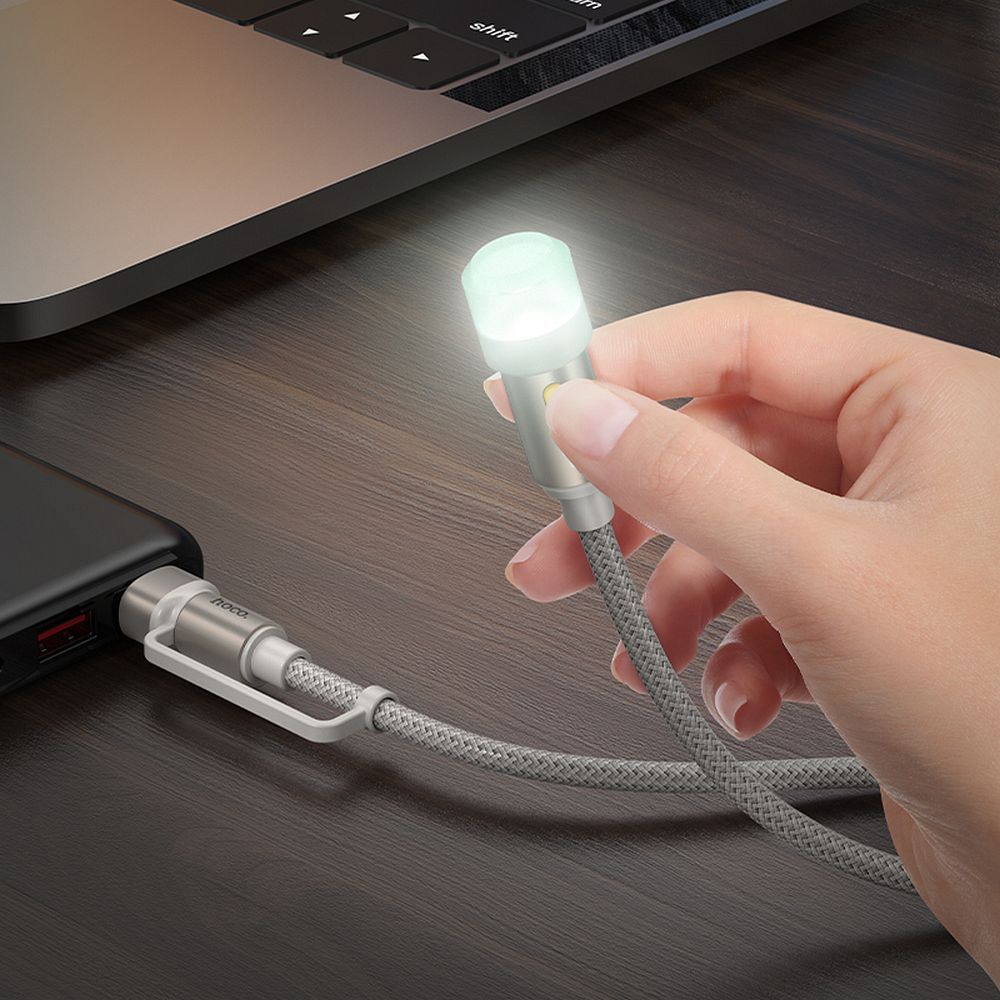 HOCO cable USB A / Type C to LED light UA38C black