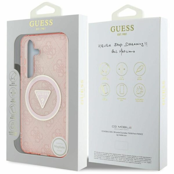 Θήκη Κινητού GUESS Samsung S25 Ροζ Glitter Magnetic IML 4G