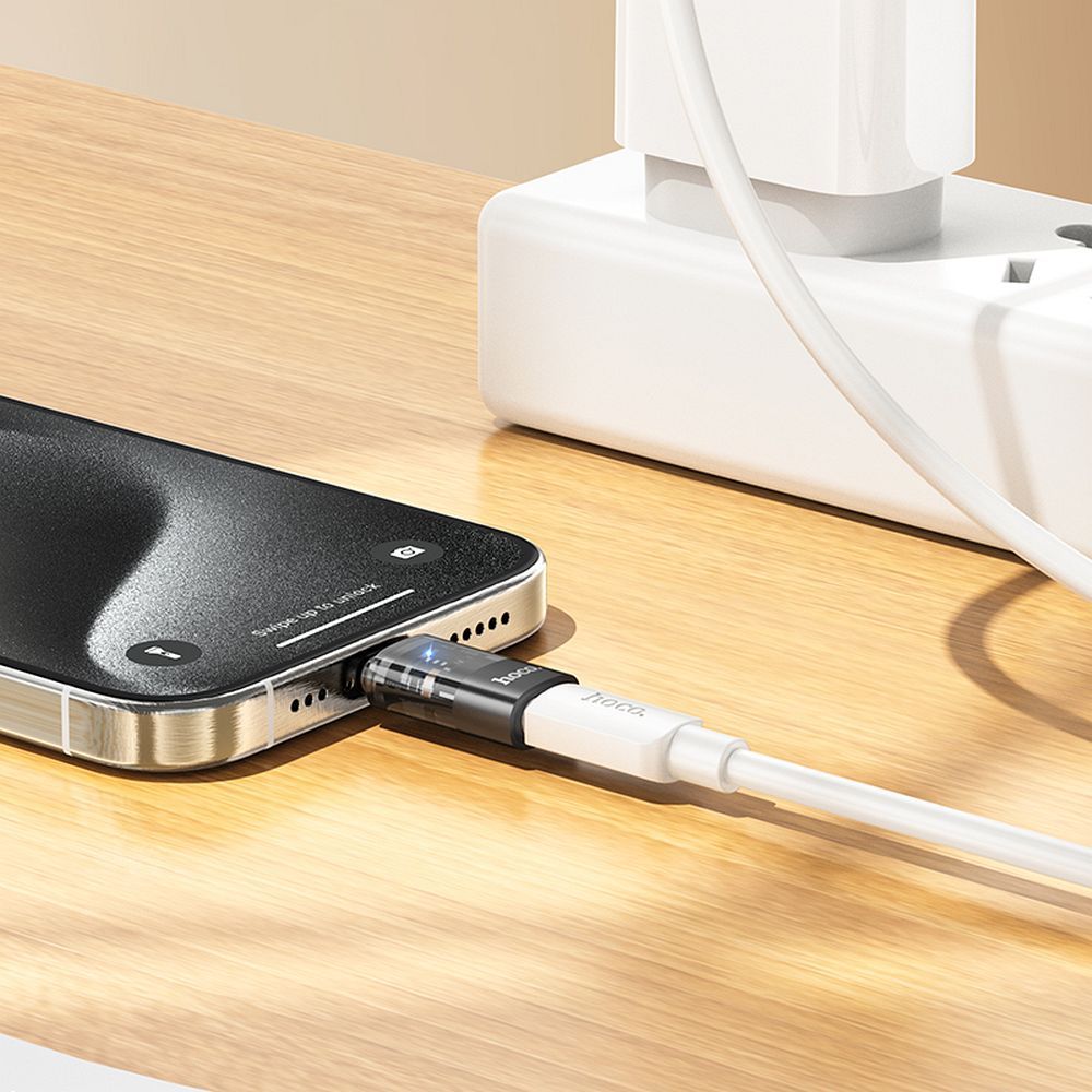 Αντάπτορας HOCO Type C σε Lightning UA36D Διάφανος Μαύρος - Φόρτιση & Μεταφορά Δεδομένων