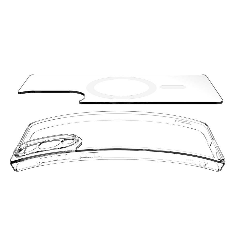 SPIGEN case ULTRA HYBRID MAG compatible with MagSafe for SAMSUNG S25 Edge clear white