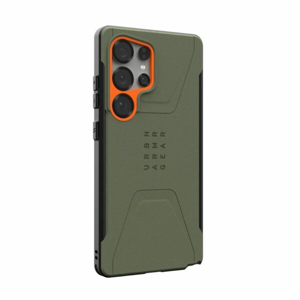UAG Urban Armor Gear case CIVILIAN PRO with built-in magnet for SAMSUNG S25 Ultra 5G olive / orange