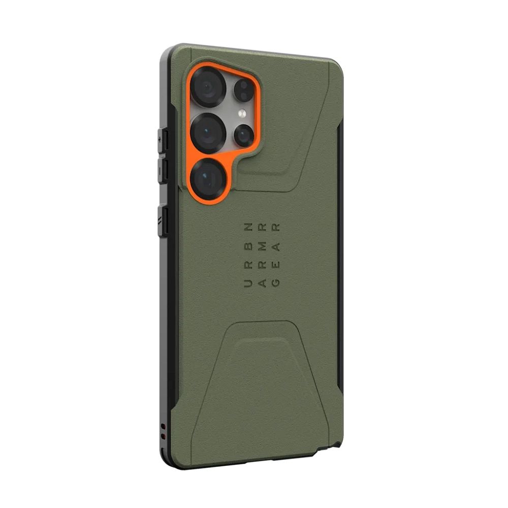 UAG Urban Armor Gear case CIVILIAN PRO with built-in magnet for SAMSUNG S25 Ultra 5G olive / orange