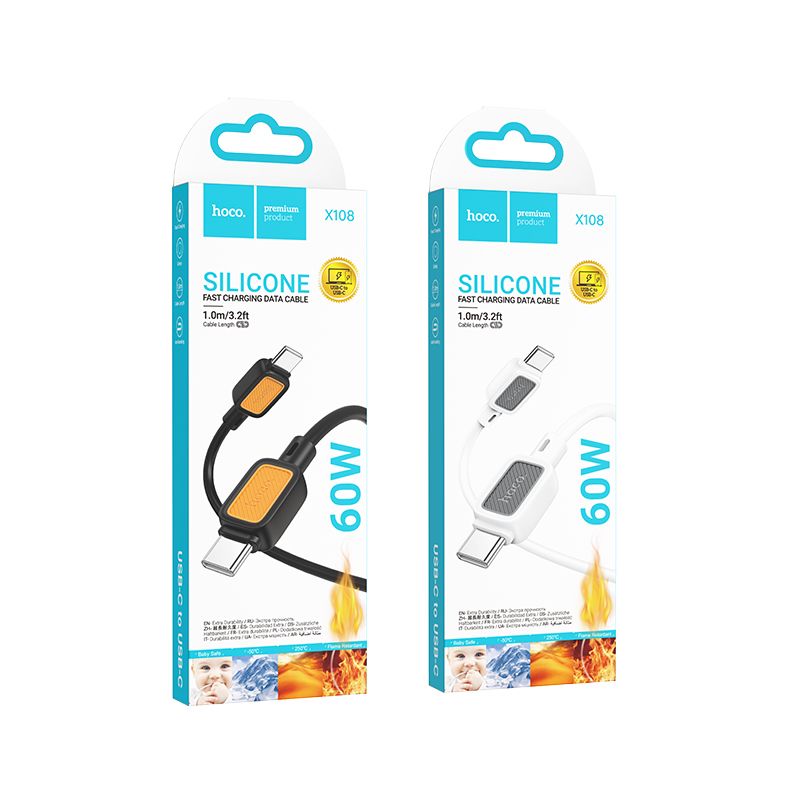 HOCO cable Type C to Type C 3A 60W X108 1 m white