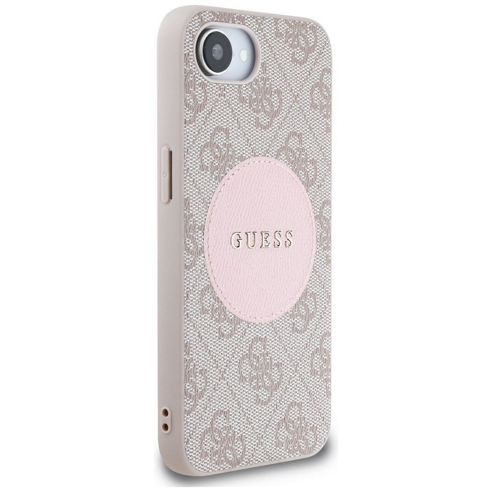 GUESS case for IPHONE 16e (SE 4 2025) compatible with MagSafe GUHMPSE4P4PGRSGP (PU 4G Circle W/ Classic Logo) pink