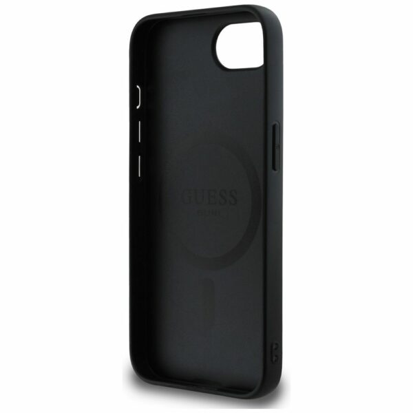 GUESS case for IPHONE 16e (SE 4 2025) compatible with MagSafe GUHMPSE4PGHSMMK (PU Grained Gold Ring) black