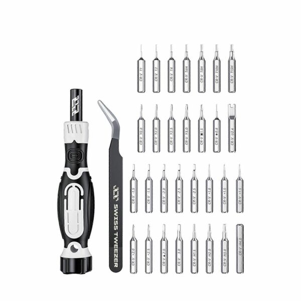 JAKEMY JM-8189A 32in1 Screwdriver with Precision Tweezers (Black)