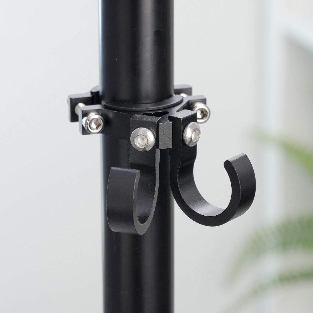 e8000c85f0ba096e9b5fbc9b4f1a5206 Hook for shopping with two loops for bike / scooter aluminum FS366-005 black