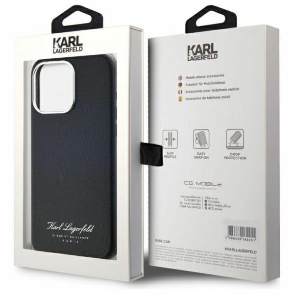 KARL LAGERFELD case for IPHONE 15 Pro Max KLHCP15XPGWCMKHK (FW PU Hotel RSG) black